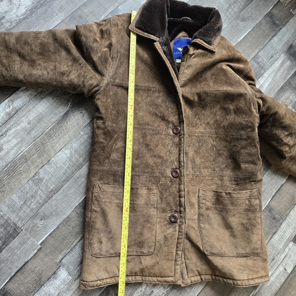 IB Exchange Leather Brown Button Up Womens Jacket Medium - Picture 8 of 15